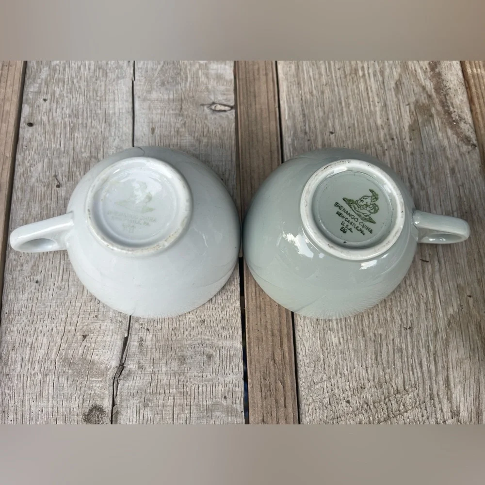 Shenango 50’s Retro MCM Gray & Pink Dinner Plate Tea Cup & Saucer Set